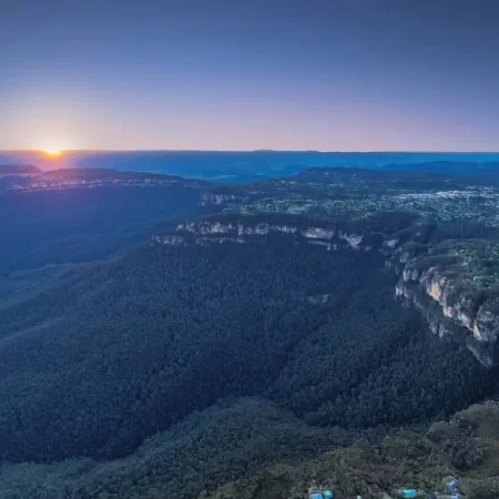 blue mountains sunset